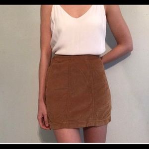 Free people NWT taupe corduroy mini skirt